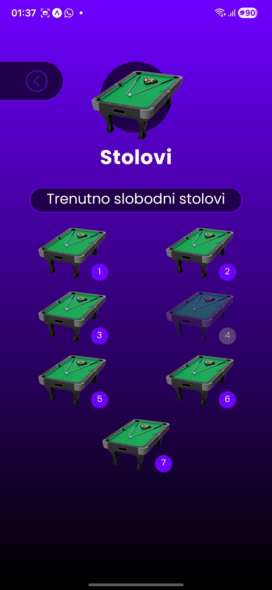 Rupa — platforma za bilijar klub: rezervacije, turniri, naplata sesija po stolu, sa nativnom aplikacijom i dashboard-om